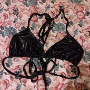 Heavy Red Gothic vinyl bikini top